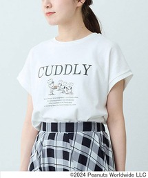 IEDIT PEANUTS 綿100%で気持ちいい大人のこなれフレンチスリーブトップス
