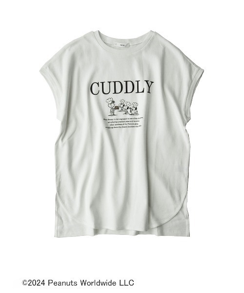IEDIT(イディット)の「IEDIT PEANUTS 綿100%で気持ちいい大人のこなれフレンチスリーブトップス(Tシャツ/カットソー・レディース・オフホワイト/モカ/ブラック・MEDIUM/LARGE/X-LARGE/SMALL)」の12枚目の写真