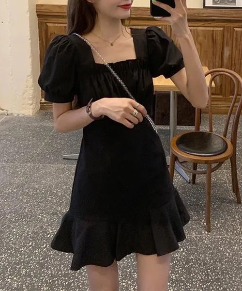 Jasmine Grandiflorum(ジャスミングランディフローラム)の「【Jasmine】フリルスクエアネック半袖ミニワンピース (SS)(ワンピース・レディース・ホワイト/ブラック/ピンク・SMALL/MEDIUM/LARGE/X-LARGE/XX-LARGE)」の21枚目の写真