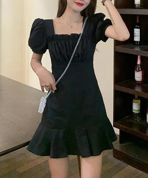Jasmine Grandiflorum(ジャスミングランディフローラム)の「【Jasmine】フリルスクエアネック半袖ミニワンピース (SS)(ワンピース・レディース・ホワイト/ブラック/ピンク・SMALL/MEDIUM/LARGE/X-LARGE/XX-LARGE)」の19枚目の写真