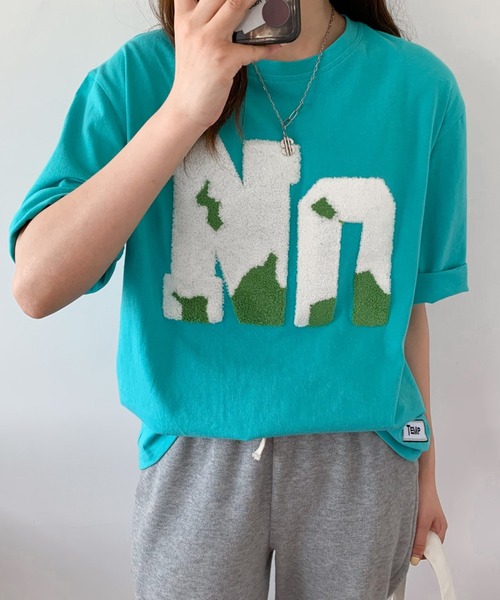 Diosfront(ディオスフロント)の「ルーズシルエットビックボアロゴ刺繍カットTee(Tシャツ/カットソー・レディース・グリーン/ホワイト/ブルー/ブラック・M/L)」の8枚目の写真