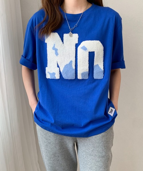 Diosfront(ディオスフロント)の「ルーズシルエットビックボアロゴ刺繍カットTee(Tシャツ/カットソー・レディース・グリーン/ホワイト/ブルー/ブラック・M/L)」の20枚目の写真