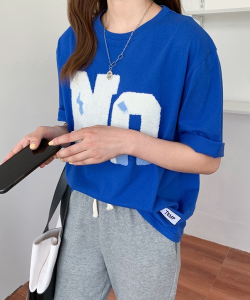 Diosfront(ディオスフロント)の「ルーズシルエットビックボアロゴ刺繍カットTee(Tシャツ/カットソー・レディース・グリーン/ホワイト/ブルー/ブラック・M/L)」の10枚目の写真