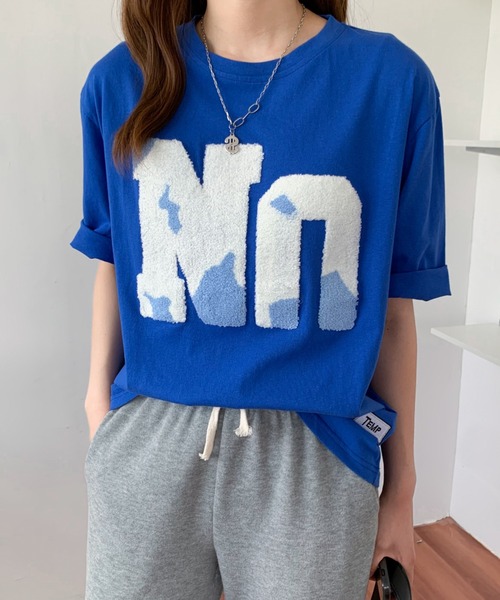 Diosfront(ディオスフロント)の「ルーズシルエットビックボアロゴ刺繍カットTee(Tシャツ/カットソー・レディース・グリーン/ホワイト/ブルー/ブラック・M/L)」の21枚目の写真