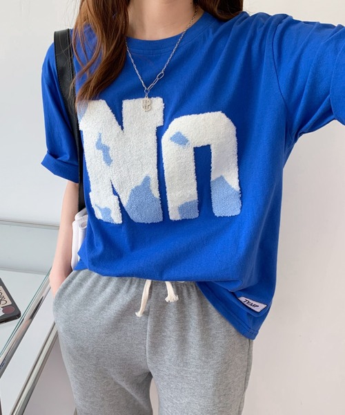 Diosfront(ディオスフロント)の「ルーズシルエットビックボアロゴ刺繍カットTee(Tシャツ/カットソー・レディース・グリーン/ホワイト/ブルー/ブラック・M/L)」の11枚目の写真