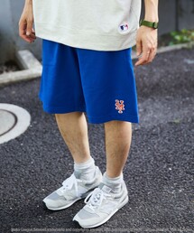 FREAK'S STORE | WEB限定 MLB/メジャーリーグベースボール 別注 ワイドシルエット ワンポイント刺繍 スウェットショーツ/Mets(スウェットパンツ)