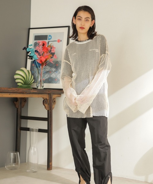 CREOLME（クレオルム）の「(CREOLME)メッシュプルオーバー（その他トップス・レディース・ベージュ/ネイビー/ブラウン・ONE SIZE）」の12枚目の写真