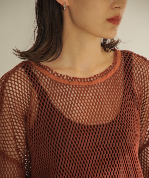 CREOLME（クレオルム）の「(CREOLME)メッシュプルオーバー（その他トップス・レディース・ベージュ/ネイビー/ブラウン・ONE SIZE）」の10枚目の写真