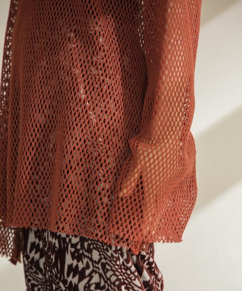 CREOLME（クレオルム）の「(CREOLME)メッシュプルオーバー（その他トップス・レディース・ベージュ/ネイビー/ブラウン・ONE SIZE）」の8枚目の写真