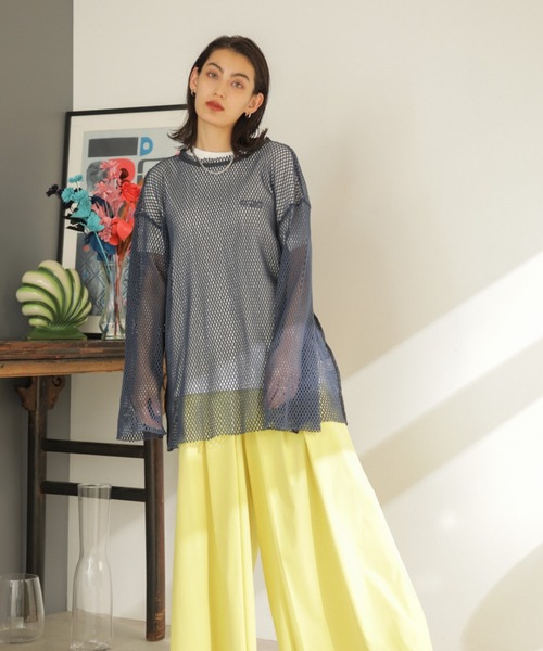 CREOLME（クレオルム）の「(CREOLME)メッシュプルオーバー（その他トップス・レディース・ベージュ/ネイビー/ブラウン・ONE SIZE）」の6枚目の写真