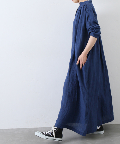 JOURNAL STANDARD LUXE(ジャーナルスタンダード ラックス)の「リネンキーネックワンピース(ワンピース・レディース・ネイビー/ブラウン/イエロー・FREE)」の13枚目の写真