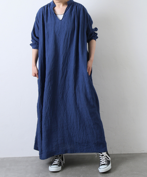 JOURNAL STANDARD LUXE(ジャーナルスタンダード ラックス)の「リネンキーネックワンピース(ワンピース・レディース・ネイビー/ブラウン/イエロー・FREE)」の22枚目の写真