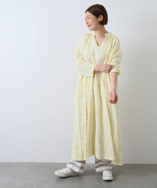 JOURNAL STANDARD LUXE(ジャーナルスタンダード ラックス)の「リネンキーネックワンピース(ワンピース・レディース・ネイビー/ブラウン/イエロー・FREE)」の14枚目の写真