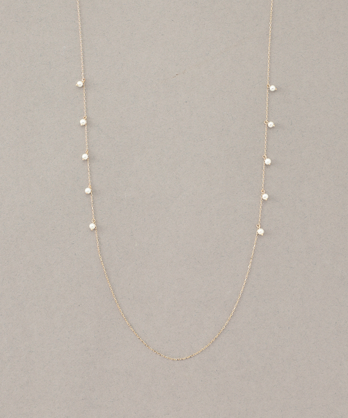 サイドポイントパール80cmネックレス K10（ネックレス）｜Lilas（リラ