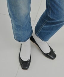 Aunt Marie's | スクエアトゥリボンバレエシューズ(パンプス)