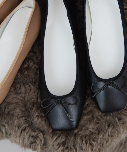 Aunt Marie's(アントマリーズ)の「スクエアトゥリボンバレエシューズ(パンプス・レディース・ブラック/ベージュ・S/M/L)」の22枚目の写真