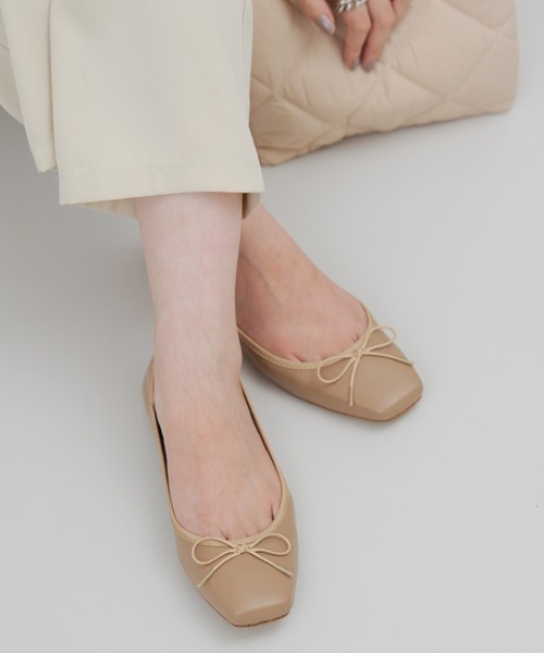 Aunt Marie's(アントマリーズ)の「スクエアトゥリボンバレエシューズ(パンプス・レディース・ブラック/ベージュ・S/M/L)」の14枚目の写真