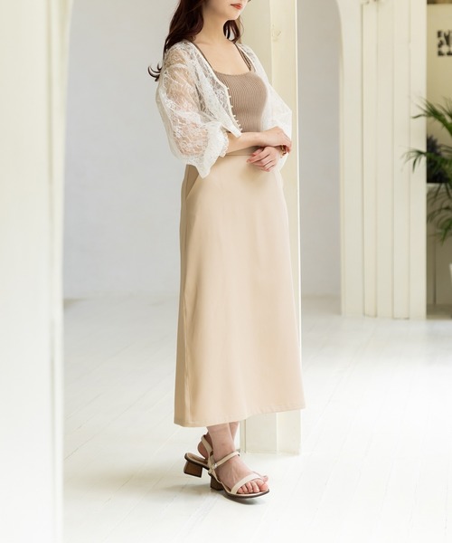 SLURR(スラ―)の「オーガニックコットンリブデザインタンク(タンクトップ・レディース・チャコールグレー/ベージュ/アイボリー/ライトピンク・FREE)」の8枚目の写真