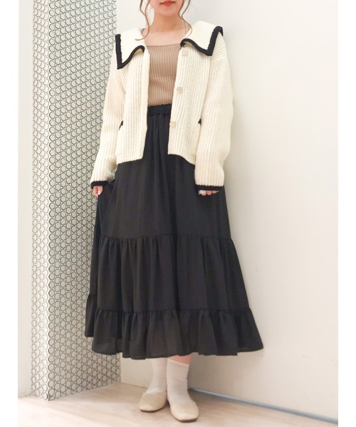 SLURR(スラ―)の「オーガニックコットンリブデザインタンク(タンクトップ・レディース・チャコールグレー/ベージュ/アイボリー/ライトピンク・FREE)」の12枚目の写真