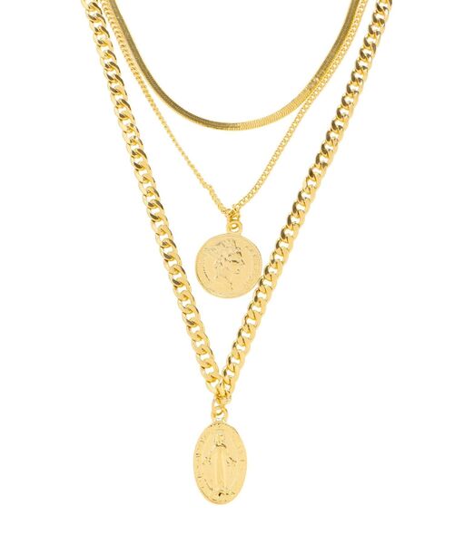 EVRIS（エヴリス）の「METAL COIN 3連ネックレス（ネックレス・レディース・シルバー/ゴールド・FREE）」の4枚目の写真