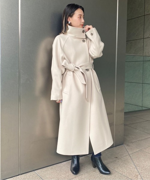 FREE'S MART(フリーズマート)の「【Sシリーズ対応】◆ジャージメルトンスタンドカラーコート(ステンカラーコート・レディース・ブラック/グリーン/ベージュ・X-SMALL/MEDIUM/SMALL)」の7枚目の写真