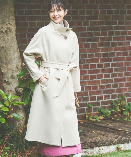 FREE'S MART(フリーズマート)の「【Sシリーズ対応】◆ジャージメルトンスタンドカラーコート(ステンカラーコート・レディース・ブラック/グリーン/ベージュ・X-SMALL/MEDIUM/SMALL)」の4枚目の写真