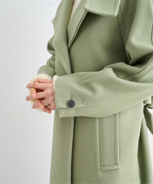 FREE'S MART(フリーズマート)の「【Sシリーズ対応】◆ジャージメルトンスタンドカラーコート(ステンカラーコート・レディース・ブラック/グリーン/ベージュ・X-SMALL/MEDIUM/SMALL)」の17枚目の写真