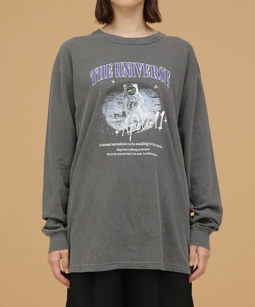 NASA（ナサ）の「NASA/THE UNIVERSE L/S Tee（Tシャツ/カットソー・レディース・チャコール/ホワイト・FREE）」の9枚目の写真