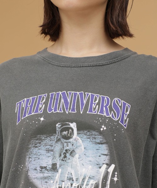 NASA（ナサ）の「NASA/THE UNIVERSE L/S Tee（Tシャツ/カットソー・レディース・チャコール/ホワイト・FREE）」の12枚目の写真