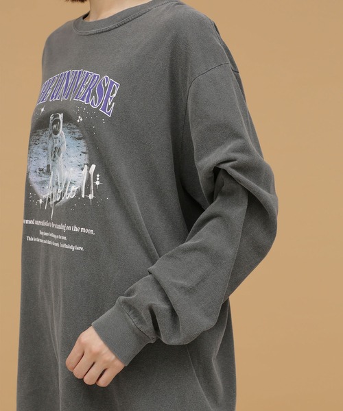 NASA（ナサ）の「NASA/THE UNIVERSE L/S Tee（Tシャツ/カットソー・レディース・チャコール/ホワイト・FREE）」の13枚目の写真