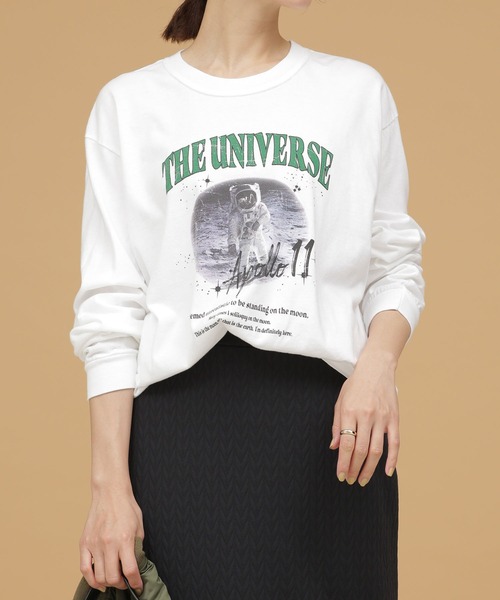 NASA（ナサ）の「NASA/THE UNIVERSE L/S Tee（Tシャツ/カットソー・レディース・チャコール/ホワイト・FREE）」の17枚目の写真