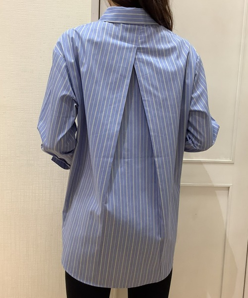 Pitta Re:)（ピッタリ）の「形態安定ノーアイロン レギュラー衿 長袖カジュアルシャツ（シャツ/ブラウス・レディース・ブルー/ライトブラウン・M/L/LL）」の11枚目の写真