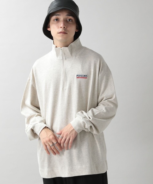 PERSON'S（パーソンズ）の「【PERSON'S】別注ハーフジップロンT（Tシャツ/カットソー・メンズ・ブラック/ホワイト・LARGE/MEDIUM）」の20枚目の写真