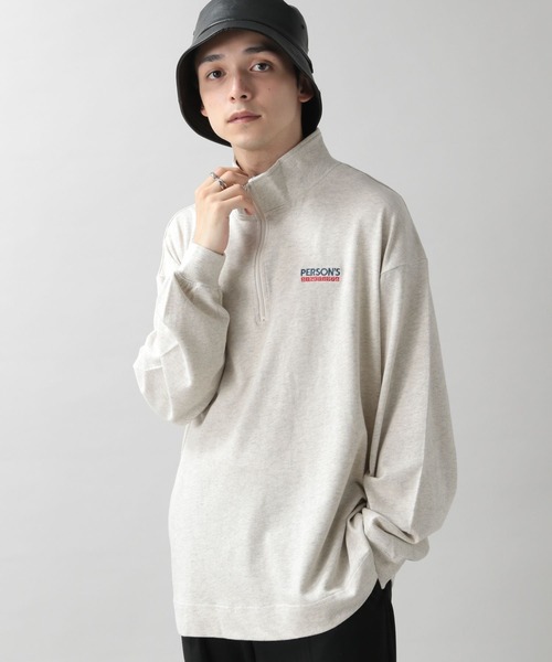 PERSON'S（パーソンズ）の「【PERSON'S】別注ハーフジップロンT（Tシャツ/カットソー・メンズ・ブラック/ホワイト・LARGE/MEDIUM）」の21枚目の写真