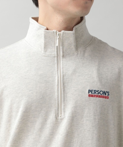 PERSON'S（パーソンズ）の「【PERSON'S】別注ハーフジップロンT（Tシャツ/カットソー・メンズ・ブラック/ホワイト・LARGE/MEDIUM）」の11枚目の写真