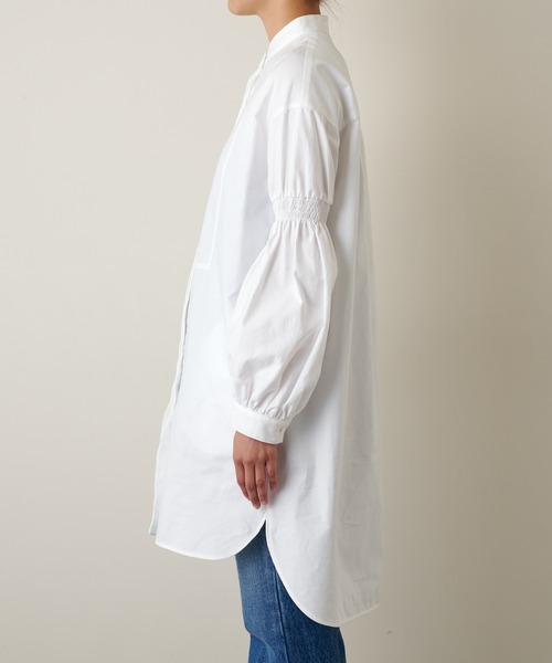 GALLARDAGALANTE（ガリャルダガランテ）の「オックス袖パフシャツワンピース（シャツワンピース・レディース・ホワイト/ネイビー・FREE）」の16枚目の写真