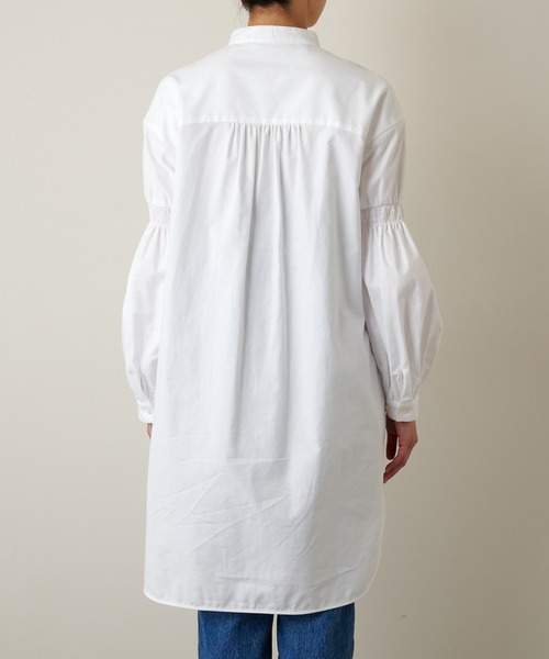 GALLARDAGALANTE（ガリャルダガランテ）の「オックス袖パフシャツワンピース（シャツワンピース・レディース・ホワイト/ネイビー・FREE）」の17枚目の写真