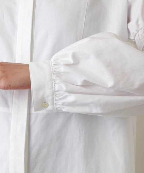 GALLARDAGALANTE（ガリャルダガランテ）の「オックス袖パフシャツワンピース（シャツワンピース・レディース・ホワイト/ネイビー・FREE）」の21枚目の写真