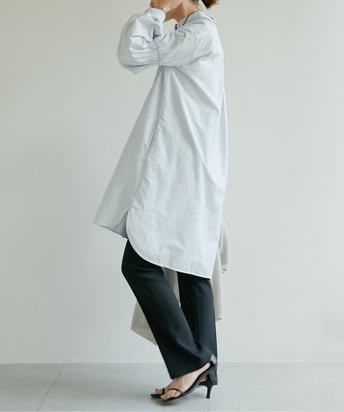 GALLARDAGALANTE（ガリャルダガランテ）の「オックス袖パフシャツワンピース（シャツワンピース・レディース・ホワイト/ネイビー・FREE）」の13枚目の写真