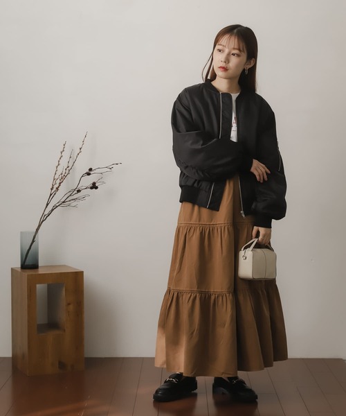 SENSE OF PLACE by URBAN RESEARCH（センスオブプレイスバイアーバンリサーチ）の「ボリュームスリーブMA-1（MA-1・レディース・ブラック/カーキ/アイボリー・ONE）」の17枚目の写真