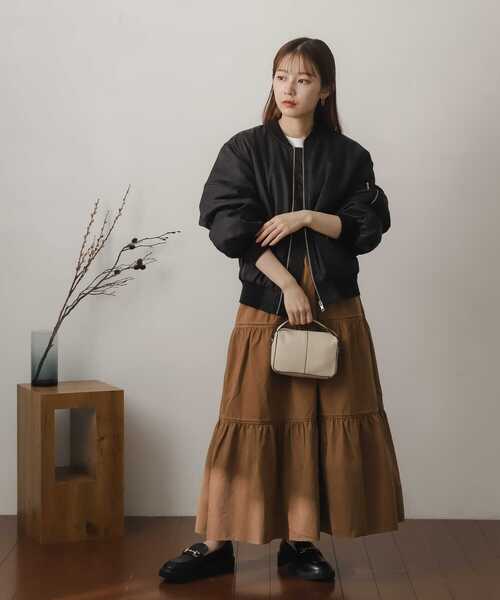 SENSE OF PLACE by URBAN RESEARCH（センスオブプレイスバイアーバンリサーチ）の「ボリュームスリーブMA-1（MA-1・レディース・ブラック/カーキ/アイボリー・ONE）」の13枚目の写真