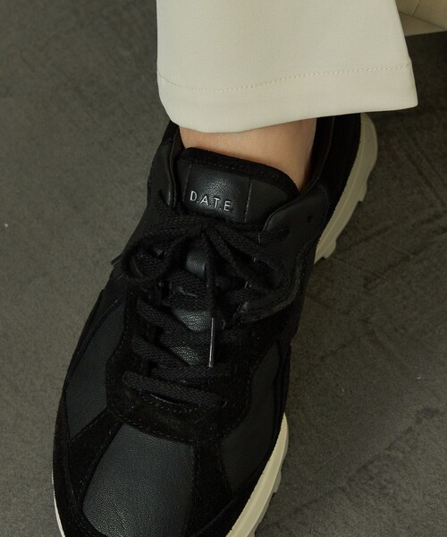 Aresense（アーセンス）の「D.A.T.E./デイト VETTA SOFT BLACK/レザーミッドカットスニーカー（スニーカー・レディース・ブラック・38/36/37）」の13枚目の写真