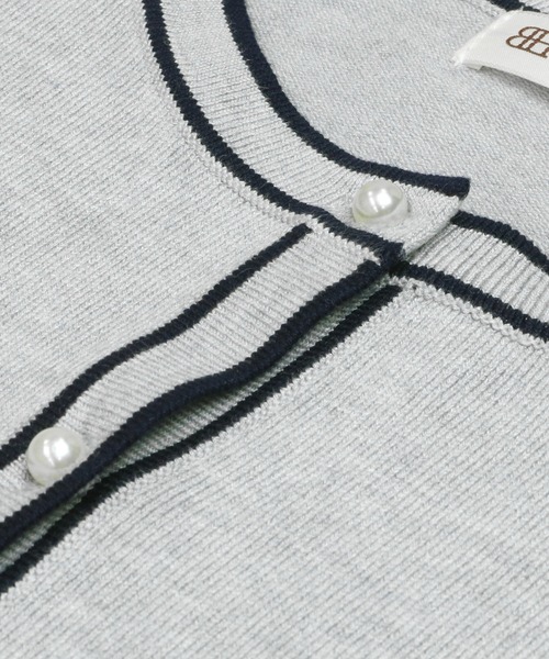 TOKYO SHIRTS(トウキョウシャツ)の「配色クルーネック ニットカーディガン(カーディガン/ボレロ・レディース・ネイビー/グレー・L/M)」の7枚目の写真