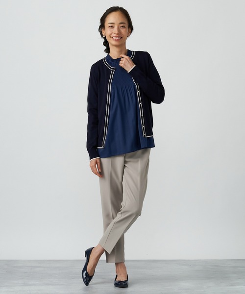 TOKYO SHIRTS(トウキョウシャツ)の「配色クルーネック ニットカーディガン(カーディガン/ボレロ・レディース・ネイビー/グレー・L/M)」の10枚目の写真