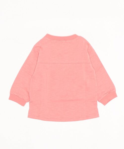 petit main（プティマイン）の「カレッジロゴ長袖Ｔシャツ（Tシャツ/カットソー・キッズ・キナリ/ピンク/ブルーグリーン/ターコイズブルー・110cm/120cm/100cm/90cm/140cm/150cm/80ｃｍ/130cm）」の12枚目の写真