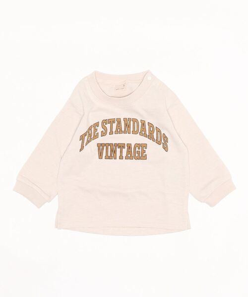 petit main（プティマイン）の「カレッジロゴ長袖Ｔシャツ（Tシャツ/カットソー・キッズ・キナリ/ピンク/ブルーグリーン/ターコイズブルー・110cm/120cm/100cm/90cm/140cm/150cm/80ｃｍ/130cm）」の8枚目の写真