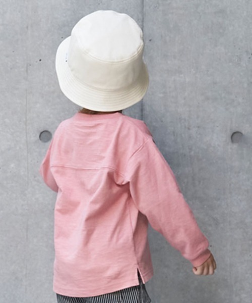 petit main（プティマイン）の「カレッジロゴ長袖Ｔシャツ（Tシャツ/カットソー・キッズ・キナリ/ピンク/ブルーグリーン/ターコイズブルー・110cm/120cm/100cm/90cm/140cm/150cm/80ｃｍ/130cm）」の16枚目の写真