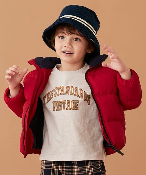 petit main（プティマイン）の「カレッジロゴ長袖Ｔシャツ（Tシャツ/カットソー・キッズ・キナリ/ピンク/ブルーグリーン/ターコイズブルー・110cm/120cm/100cm/90cm/140cm/150cm/80ｃｍ/130cm）」の14枚目の写真