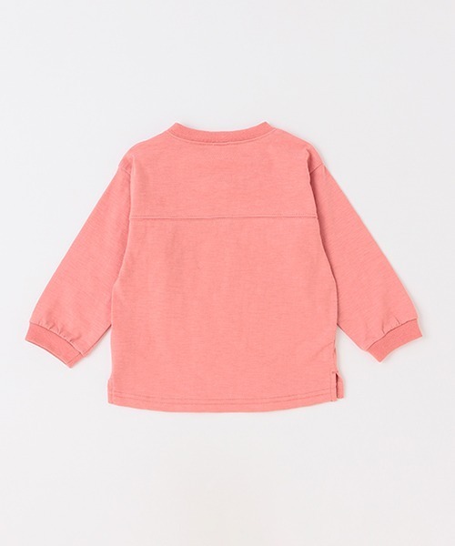 petit main（プティマイン）の「カレッジロゴ長袖Ｔシャツ（Tシャツ/カットソー・キッズ・キナリ/ピンク/ブルーグリーン/ターコイズブルー・110cm/120cm/100cm/90cm/140cm/150cm/80ｃｍ/130cm）」の21枚目の写真