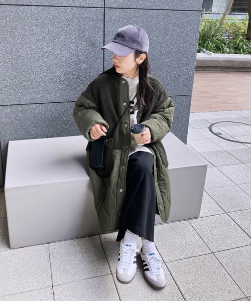 reca（レカ）の「ノーカラーボア×ひょうたんキルトコート（その他アウター・レディース・ブラック/カーキ/ベージュ/アイボリー/グレイッシュベージュ/ブラウン・M/L）」の22枚目の写真